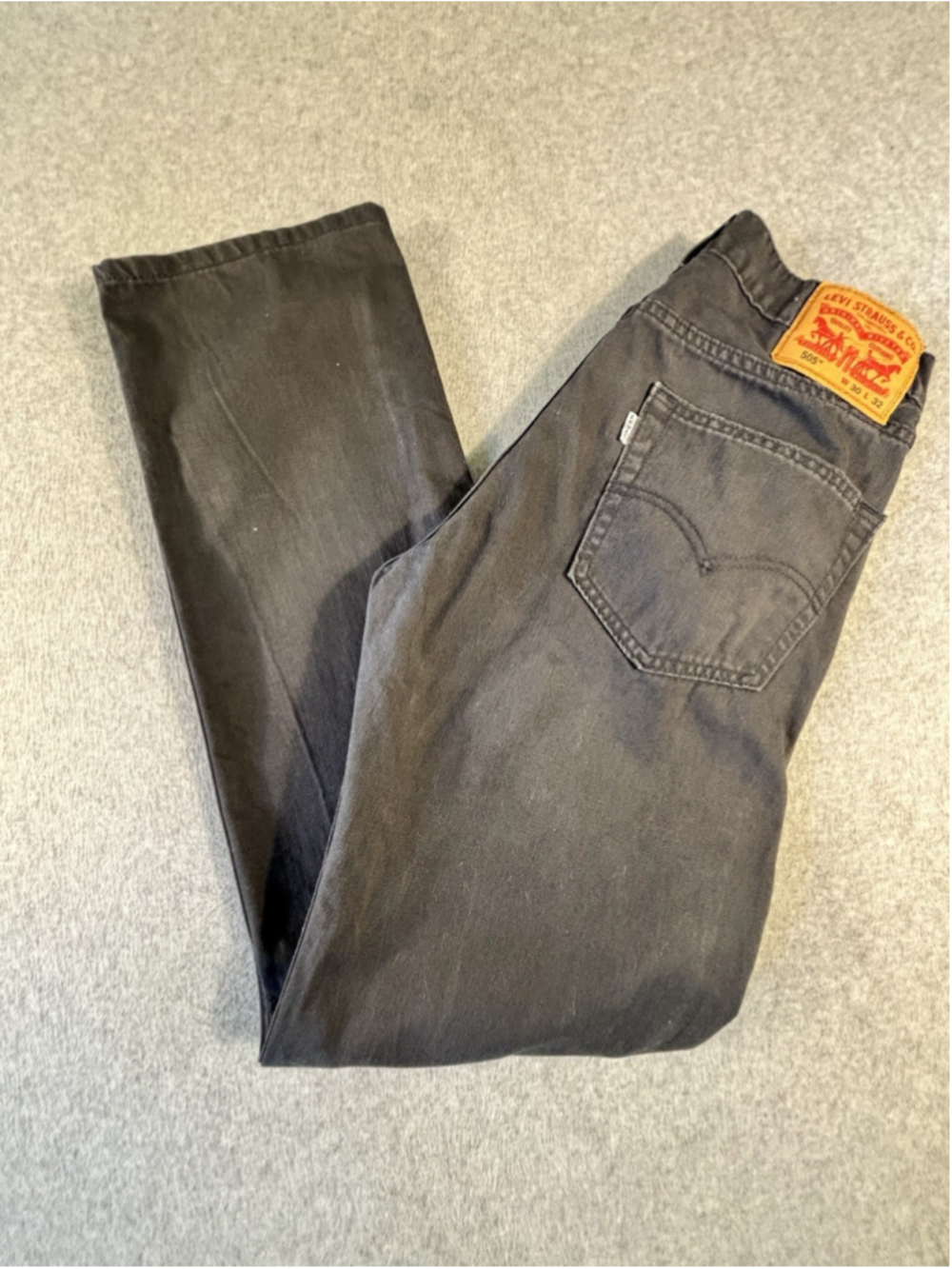 Levi’s 505 Jeans Mens 30x32 Black Regular Fit Straight Leg Denim